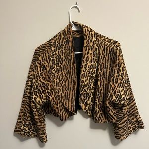 cheetah print cropped jacket